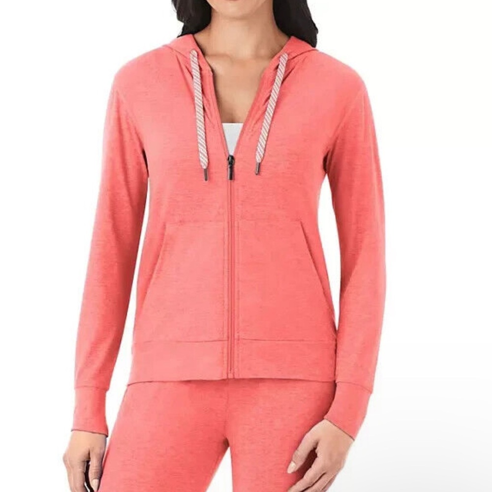Members Mark women’s soft full zip hoodie-coral